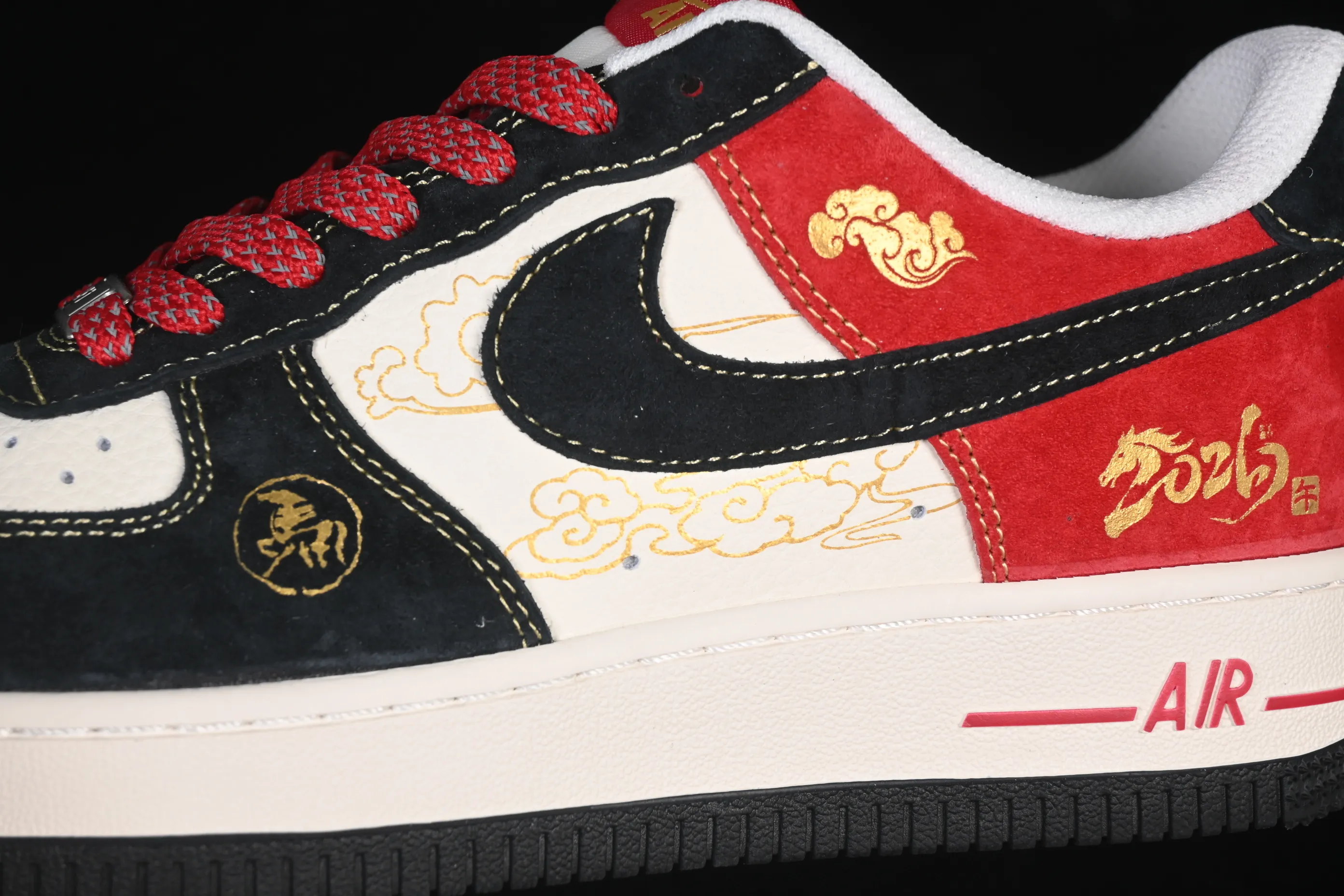 All categories Nk Air Force 1 Air Force series Nk Air Force 1 Low Air Force low-top Nike Air Force 1'07 Low red, black and gold Air Force 1 low-top casual sneakers QW5288-117